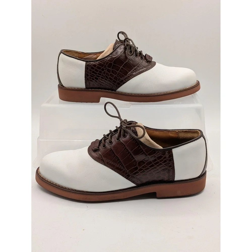 Polo Golf Ralph Lauren Golf Shoes Mens 8 Brown White Leather WA4861 Portugal
